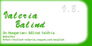 valeria balind business card