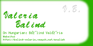 valeria balind business card